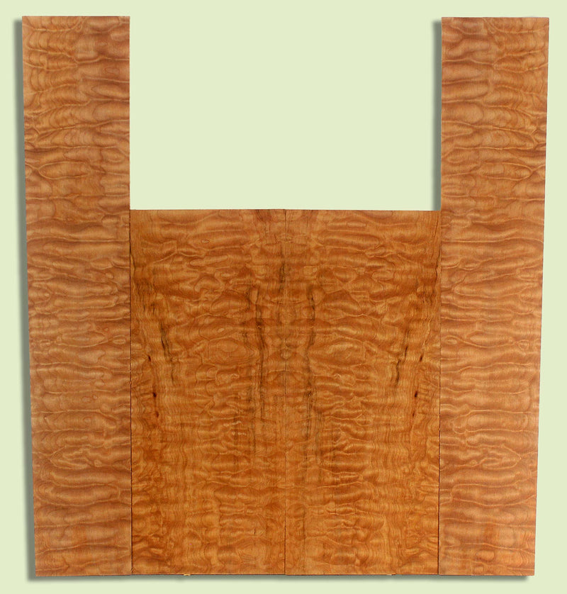 Maple Ukulele B&S set, Baritone or Tenor, Quilt Figure, 2 panels, each  0.18" x 6.25" x 15.25" and 2 sides  0.18" x 4" x 23"  S2S