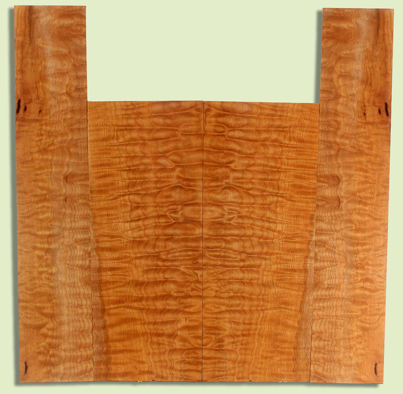 Maple Ukulele B&S set, Baritone or Tenor, Quilt Figure, 2 panels, each  0.18" x 6.5" x 16.5" and 2 sides  0.18" x 4" x 22"  S2S