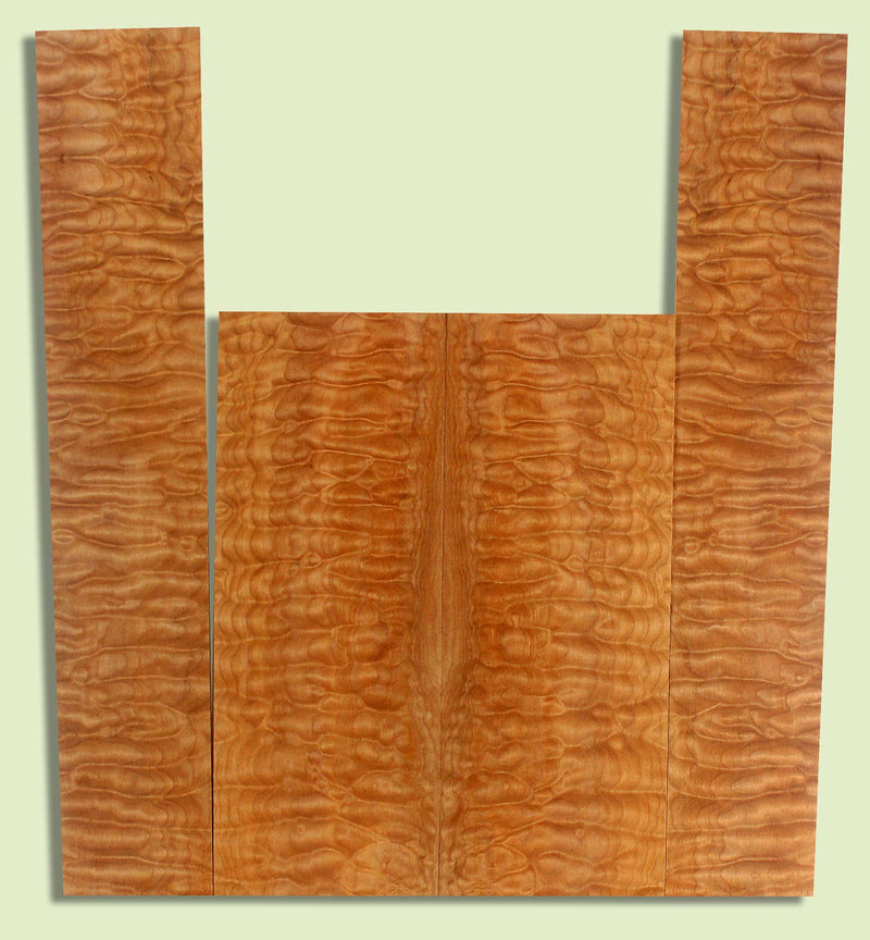 Maple Ukulele B&S set, Baritone or Tenor, Quilt Figure, 2 panels, each  0.18" x 6." x 15.75" and 2 sides  0.18" x 4" x 23"  S2S