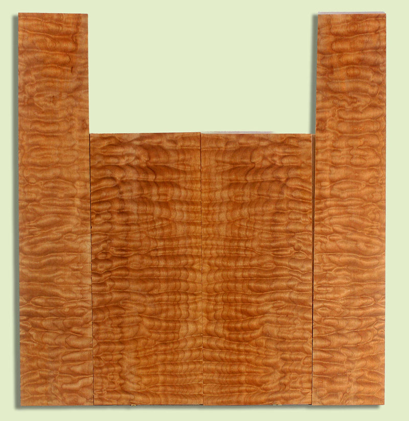 Maple Ukulele B&S set, Baritone or Tenor, Fiddleback Figure, 2 panels, each  0.18" x 6.5" x 16" and 2 sides  0.18" x 4.25" x 23"  S2S