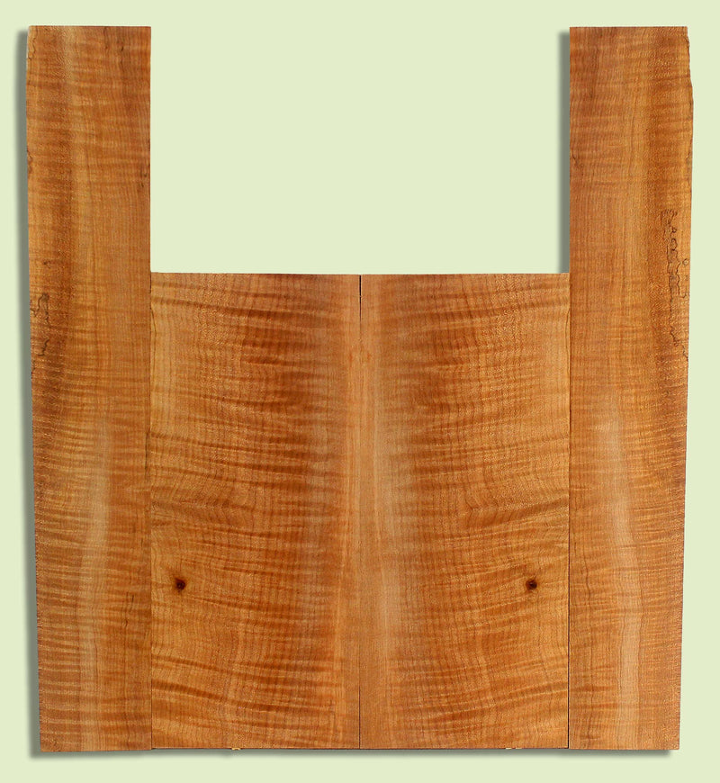 Maple Ukulele B&S set, Baritone or Tenor, Fiddleback Figure, 2 panels, each  0.18" x 6.25" x 14.25" and 2 sides  0.18" x 3.5" x 22"  S2S