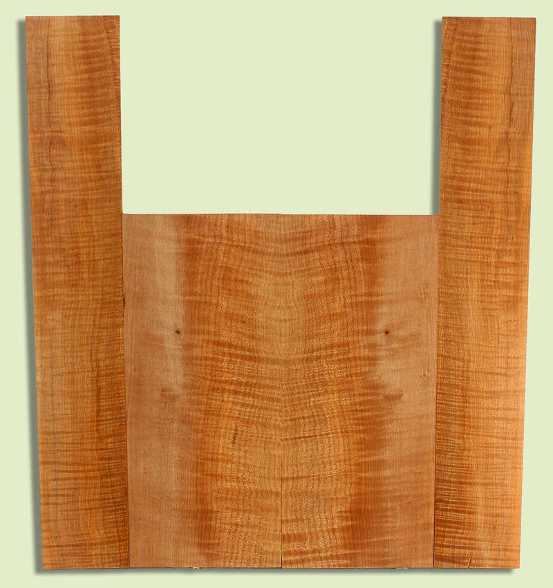 Maple Ukulele B&S set, Baritone or Tenor, Fiddleback,  2 panels, each  0.18" x 6.25" x 14.5" and 2 sides  0.18" x 3.5" x 22.5"  S2S
