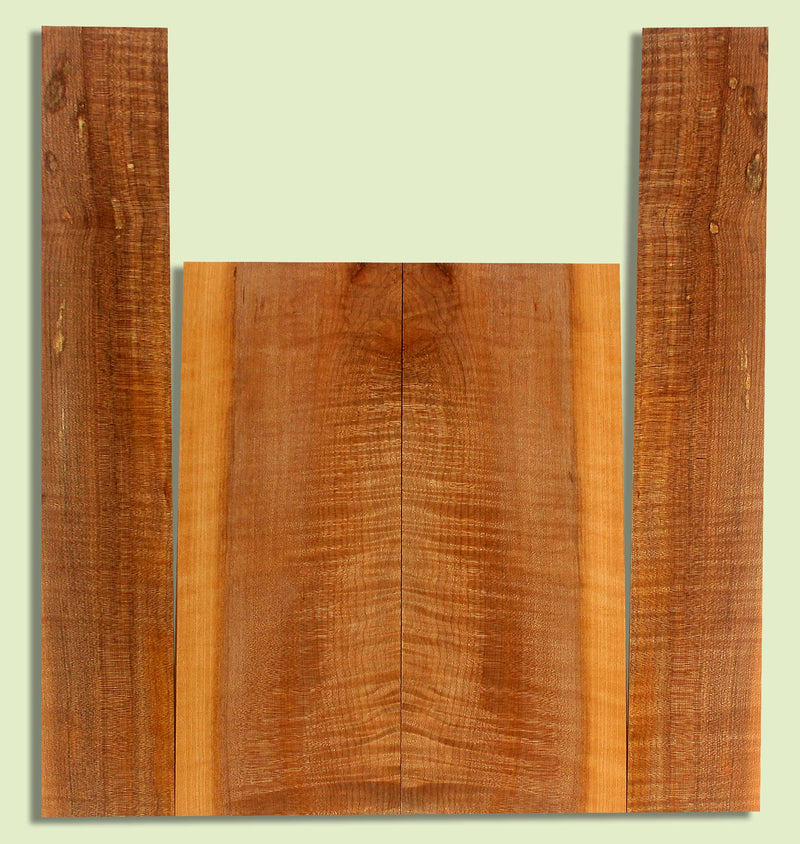 Maple Ukulele B&S set, Baritone or Tenor, Fiddleback Figure, 2 panels, each  0.18" x 6.25" x 16" and 2 sides  0.18" x 4" x 22.5"  S2S