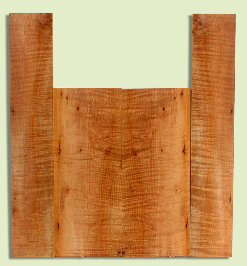 Maple Ukulele B&S set, Baritone or Tenor, Fiddleback,  2 panels, each  0.18" x 6.25" x 16" and 2 sides  0.18" x 4" x 23"  S2S