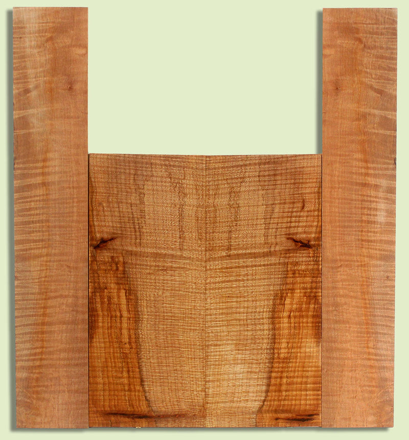 Maple Ukulele B&S set, Baritone or Tenor, Fiddleback,  2 panels, each  0.18" x 6.25" x 15" and 2 sides  0.18" x 4" x 23"  S2S