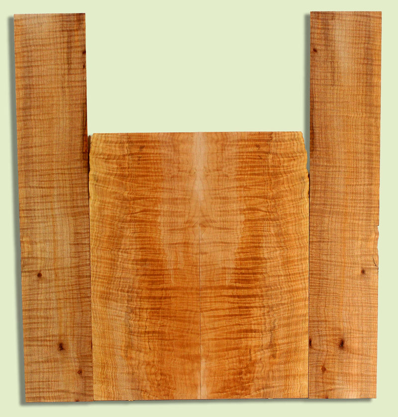 Maple Ukulele B&S set, Baritone or Tenor, Fiddleback,  2 panels, each  0.18" x 6.5" x 16" and 2 sides  0.18" x 4" x 23"  S2S