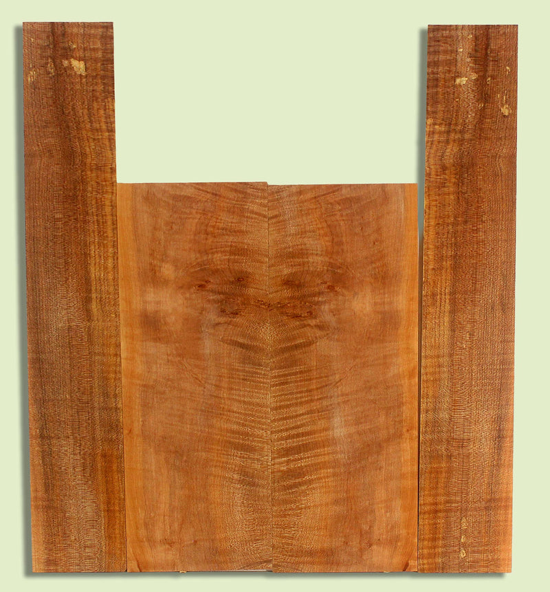 Maple Ukulele B&S set, Baritone or Tenor, Fiddleback Figure, 2 panels, each  0.18" x 6." x 16" and 2 sides  0.18" x 3.75" x 22.5"  S2S