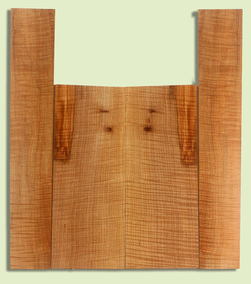Maple Ukulele B&S set, Baritone or Tenor, Fiddleback, 2 panels, each  0.18" x 6." x 16" and 2 sides  0.18" x 3.5" x 22.5"  S2S