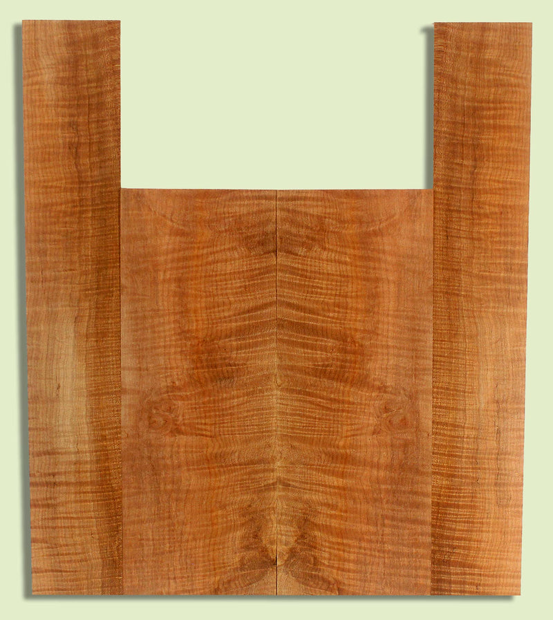 Maple Ukulele B&S set, Baritone or Tenor, Fiddleback Figure, 2 panels, each  0.18" x 6." x 16" and 2 sides  0.18" x 3.5" x 22.5"  S2S