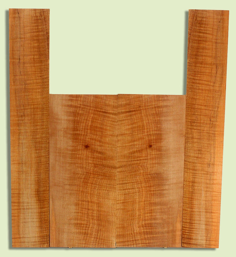 Maple Ukulele B&S set, Baritone or Tenor, Fiddleback Figure, 2 panels, each  0.18" x 6.25" x 14.5" and 2 sides  0.18" x 3.5" x 22.5"  S2S