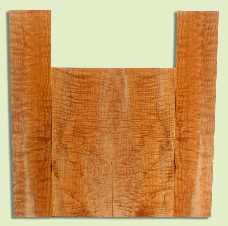 Maple Ukulele B&S set, Baritone or Tenor, Fiddleback Figure, 2 panels, each  0.18" x 6.5" x 16" and 2 sides  0.18" x 4" x 22"  S2S