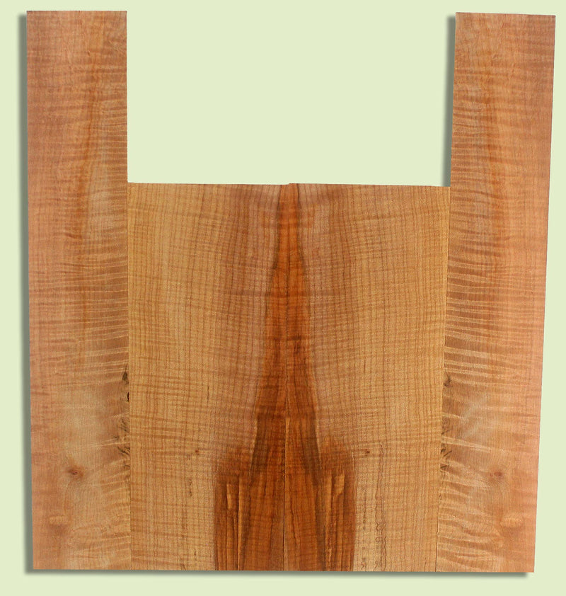 Maple Ukulele B&S set, Baritone or Tenor, Fiddleback Figure, 2 panels, each  0.18" x 6.25" x 16" and 2 sides  0.18" x 4" x 23"  S2S