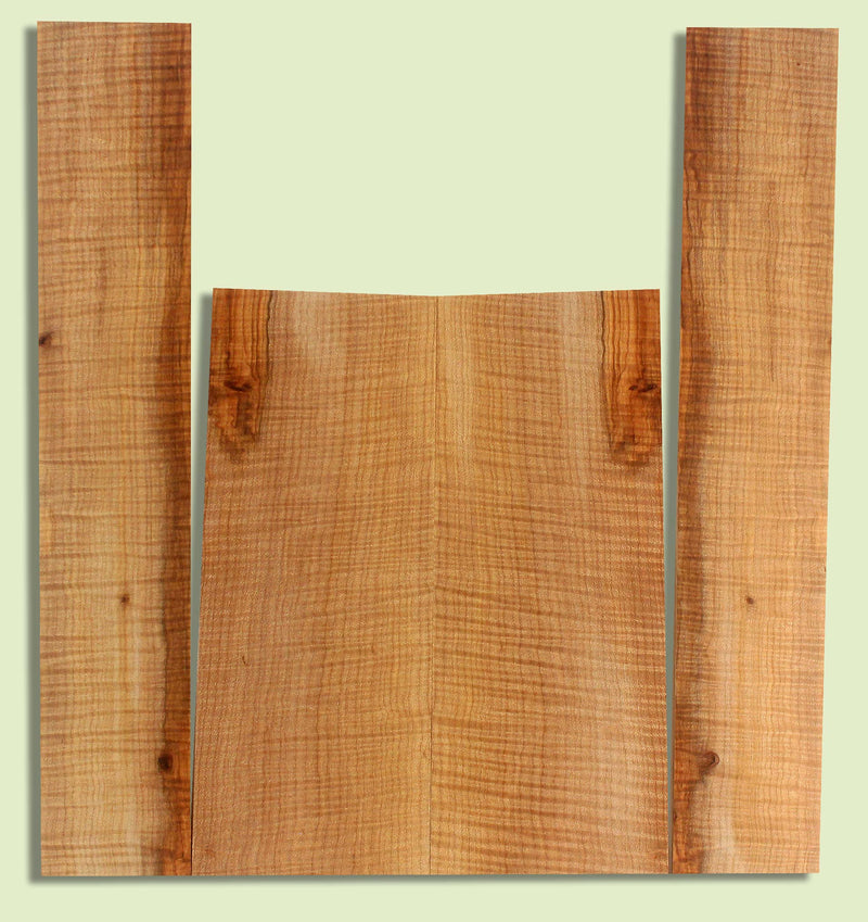 Maple Ukulele B&S set, Baritone or Tenor, Fiddleback Figure, 2 panels, each  0.18" x 6." x 16"and 2 sides  0.18" x 4" x 23"  S2S