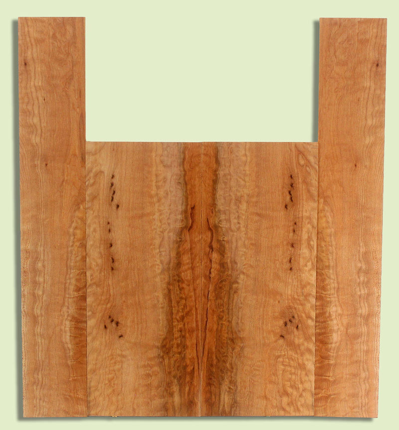 Maple Ukulele B&S set, Baritone or Tenor, Fiddleback Figure, 2 panels, each  0.18" x 6.5" x 16" and 2 sides  0.18" x 3.75" x 23"  S2S