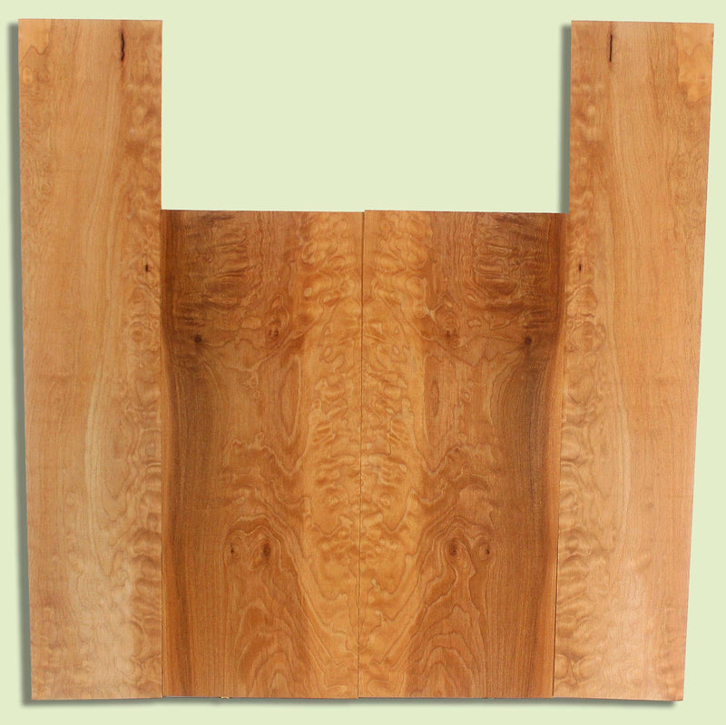 Maple Ukulele B&S set, Baritone or Tenor, Fiddleback Figure, 2 panels, each  0.18" x 6.5" x 16" and 2 sides  0.18" x 4.5" x 22.5"  S2S