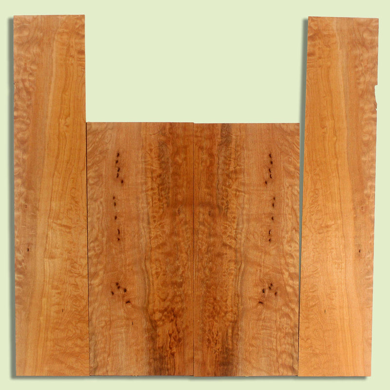 Maple Ukulele B&S set, Baritone or Tenor, Fiddleback, 2 panels, each  0.18" x 6.5" x 16" and 2 sides  0.18" x 4.5" x 22.5"  S2S