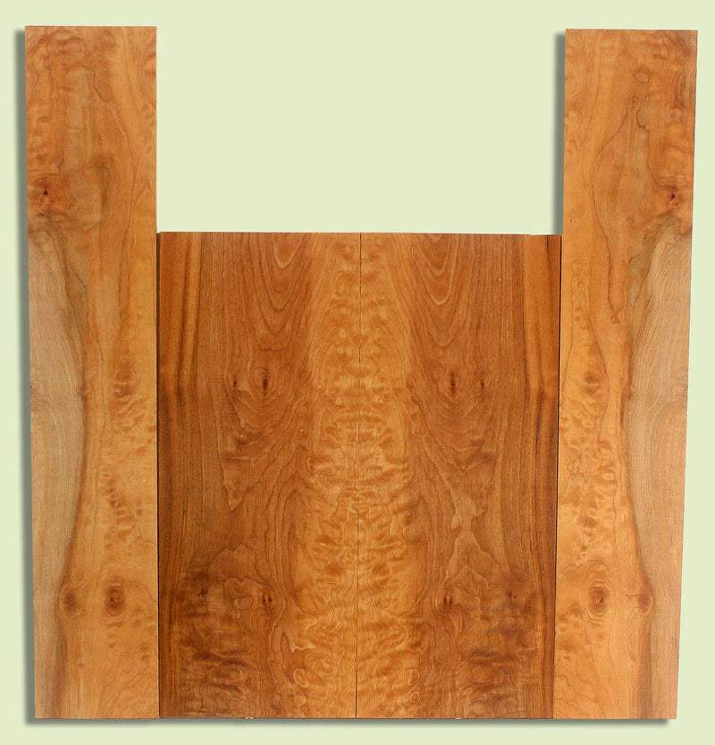 Maple Ukulele B&S set, Baritone or Tenor, Fiddleback Figure, 2 panels, each  0.18" x 6.5" x 16" and 2 sides  0.18" x 4.25" x 23"  S2S