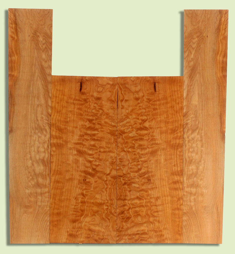 Maple Ukulele B&S set, Baritone or Tenor, Fiddleback Figure, 2 panels, each  0.18" x 6.25" x 16" and 2 sides  0.18" x 4" x 22.5"  S2S