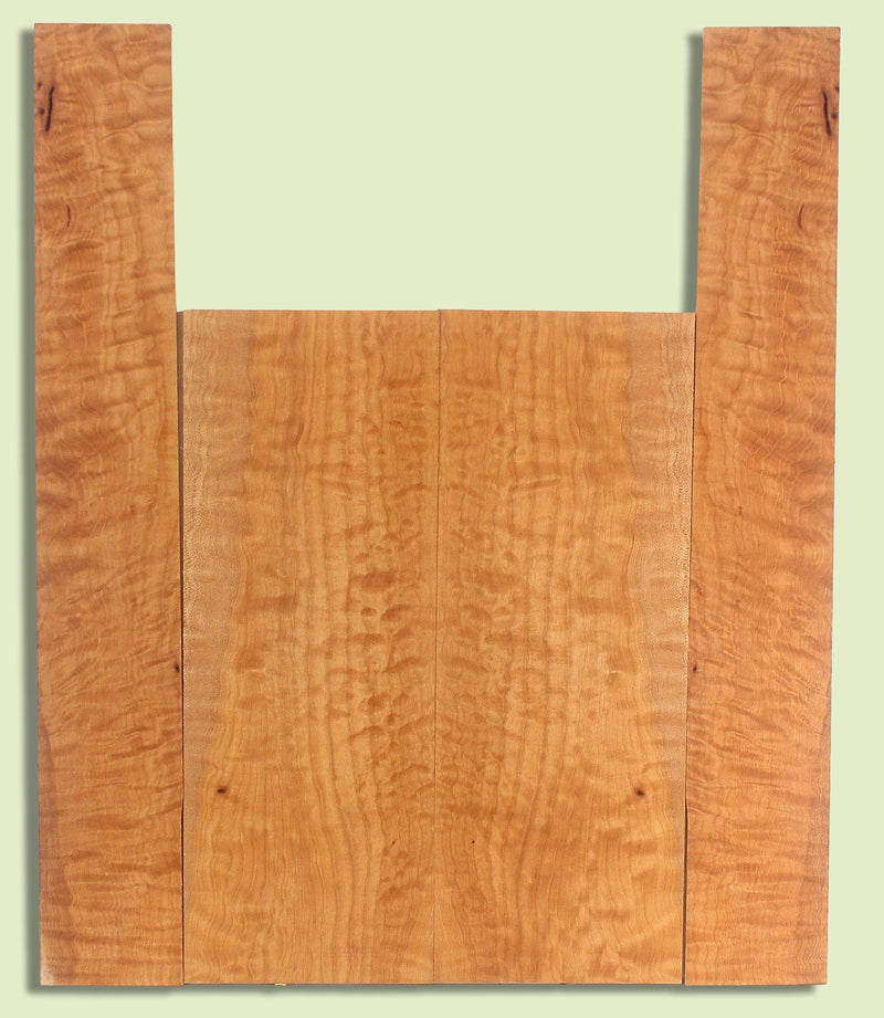 Maple Ukulele B&S set, Baritone or Tenor, Fiddleback, 2 panels, each  0.18" x 6." x 16" and 2 sides  0.18" x 3.5" x 23"  S2S