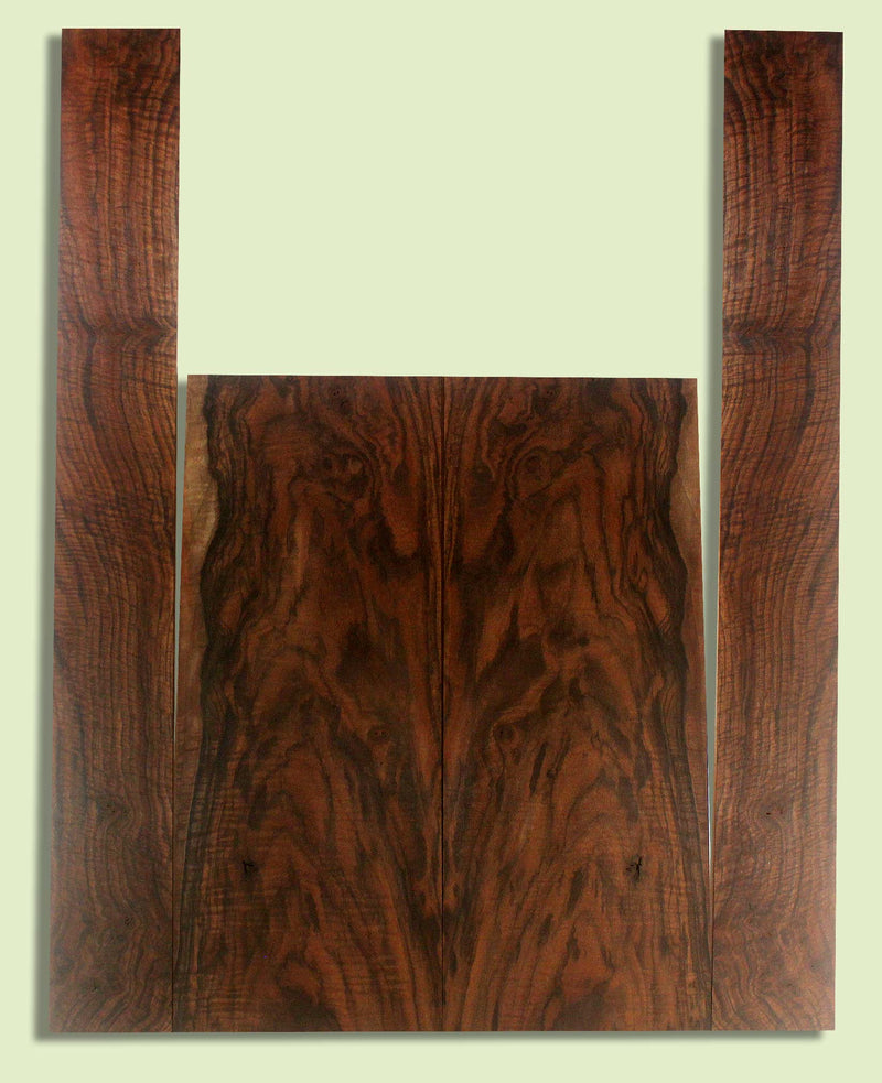 Walnut Guitar B&S set, Dreadnought, Outstanding Figure,  2 panels, each  0.18" x 9.25" x 23.625" and 2 sides  0.18" x 4.5" x 35.75"  S2S