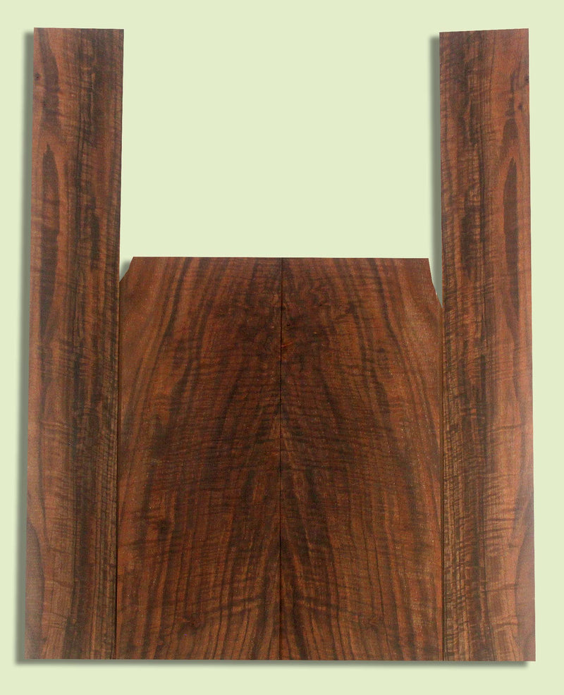 Walnut Ukulele B&S set, Baritone or Tenor, Excellent Figure, Grove Salvage, 2 panels, each  0.18" x 5.75" x 15" and 2 sides  0.18" x 3.375" x 23"  S2S