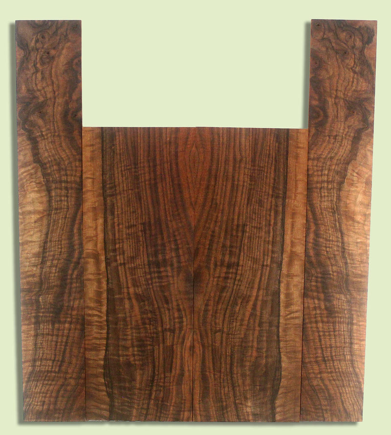 Walnut Ukulele B&S set, Baritone or Tenor, Excellent Figure, Grove Salvage,  2 panels, each  0.18" x 5.75" x 15.75" and 2 sides  0.18" x 3.375" x 21.5"  S2S