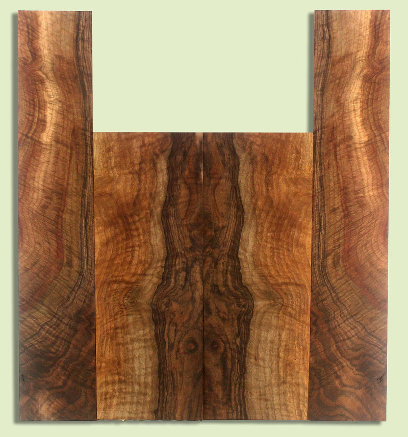 Walnut Ukulele B&S set, Baritone or Tenor, Excellent Figure, Grove Salvage,  2 panels, each  0.18" x 6." x 16" and 2 sides  0.18" x 4.125" x 22.5"  S2S