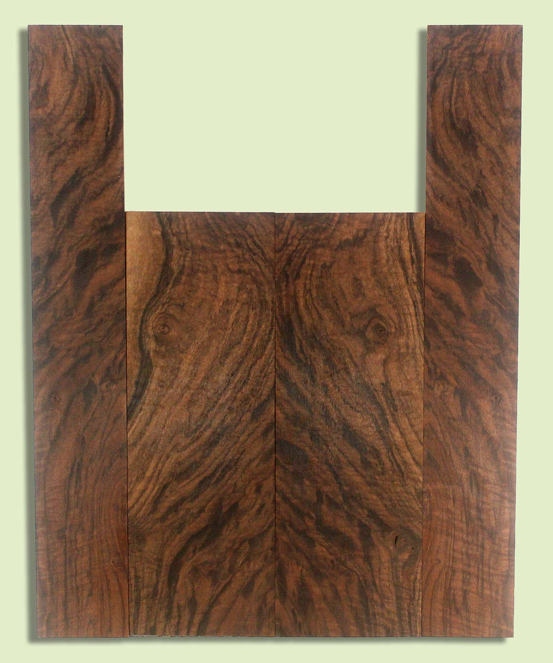 Walnut Ukulele B&S set, Baritone or Tenor, Excellent Figure, Grove Salvage,  2 panels, each  0.18" x 5.5" x 16" and 2 sides  0.18" x 3.5" x 23"  S2S