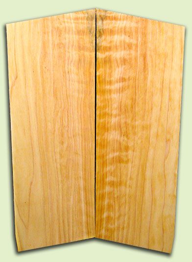 CDES08981 - Curly Port Orford Cedar Solid Body Guitar Fat Drop Top Set, Good Figure, Salvaged Old Growth, Excellent Tap Tone, Strat or Bass Guitar size. 2 panels each .32" x 8.25">7" x 21.75" S1S Fine Guitar Wood