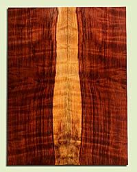 RWES34203 - Curly Redwood, Solid Body Guitar Drop Top Set, Med. to Fine Grain Salvaged Old Growth, Excellent Color & Curl, Astonishing Guitar Wood, Note : Checks, 2 panels each 0.27" x 8.625" x 22.625", S2S