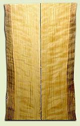 CDES06893 - Curly Port Orford Cedar Solid Body Guitar Top Set, Very Good Figure, Salvaged Old Growth, Excellent Tap Tone, Strat or Bass Guitar size.  2 panels each  .17" x 7.5>6.25" x 23.5"  S1S  Rare Guitar Wood